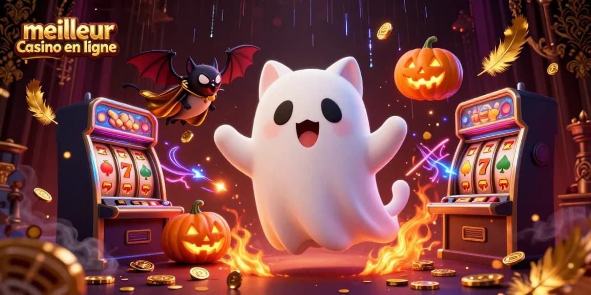 Gagnez des jackpots au meilleur casino en ligne avec l'esprit ludique d'un chat fantôme et un vampire.