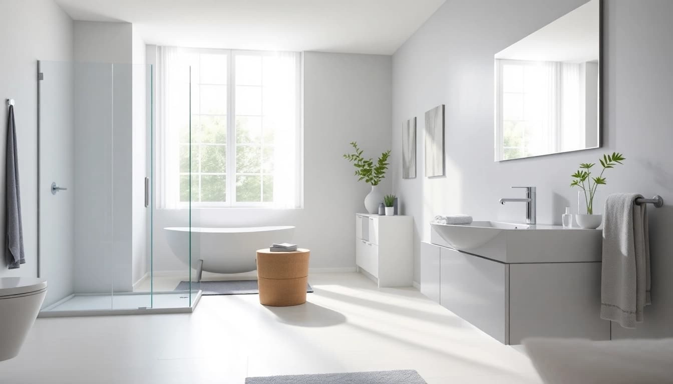 Die Produkte von sonni sanitär GmbH in einem modernen Badezimmer, elegant und stilvoll angeordnet.