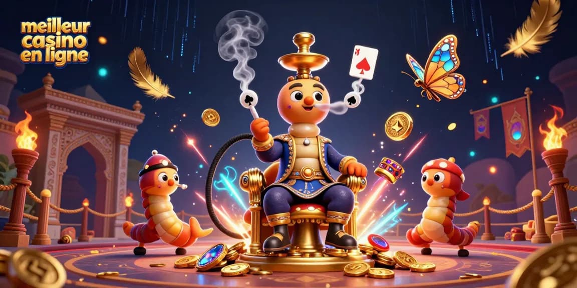 Jouez au meilleur casino en ligne avec une illustration vibrante de personnages colorés et d'éléments de jeu.