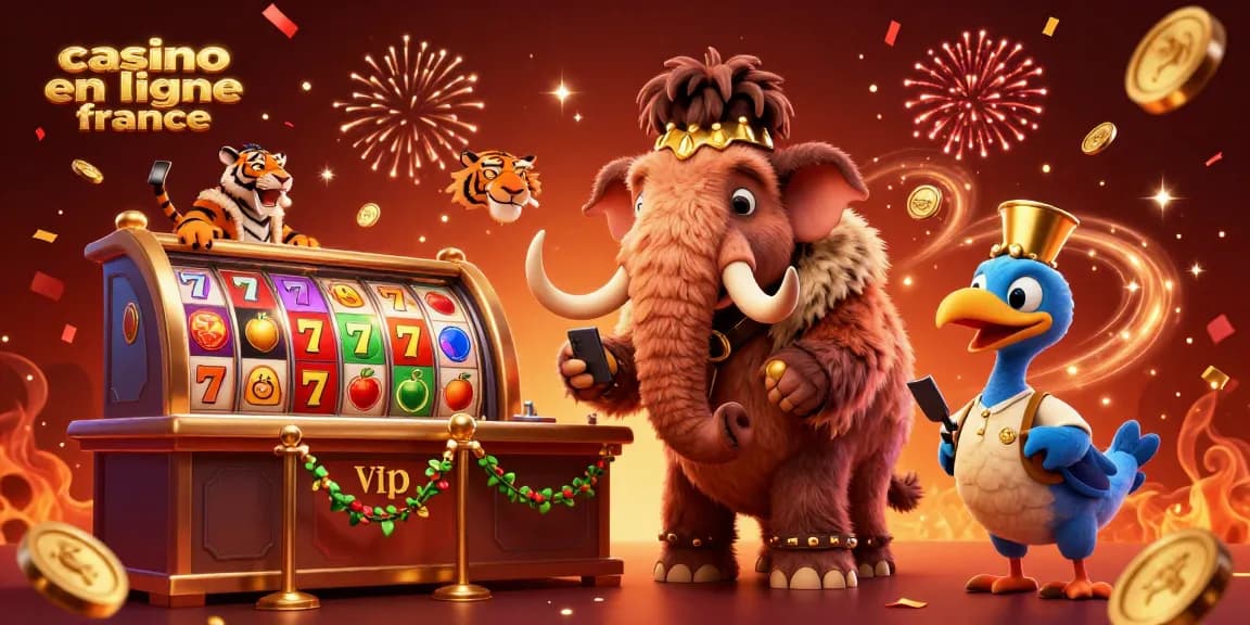 Venez découvrir casino en ligne France avec des personnages fantastiques dans une illustration animée.