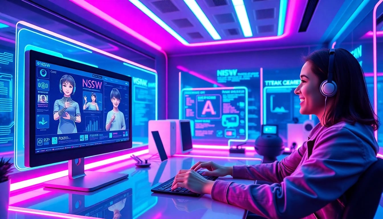 NSFW AI interactive digital workspace showcasing vibrant character generation.