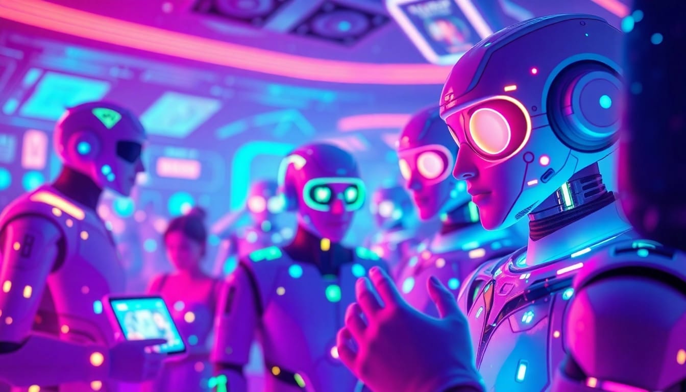 Engaging user interaction with nsfw ai chatbots in a futuristic digital space.