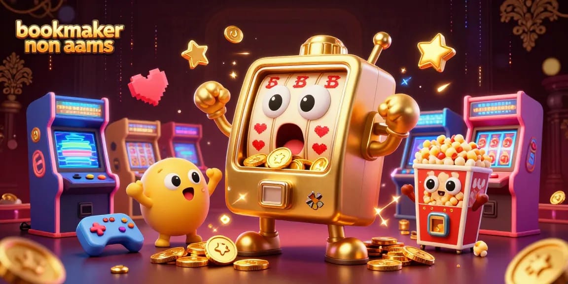 Bookmaker non AAMS: Macchina a monete d'oro con jackpot che spruzza monete.