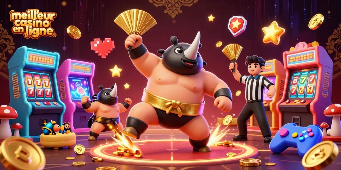 Profitez du meilleur casino en ligne avec un championnat de sumo de scarabées et des machines à sous colorées.