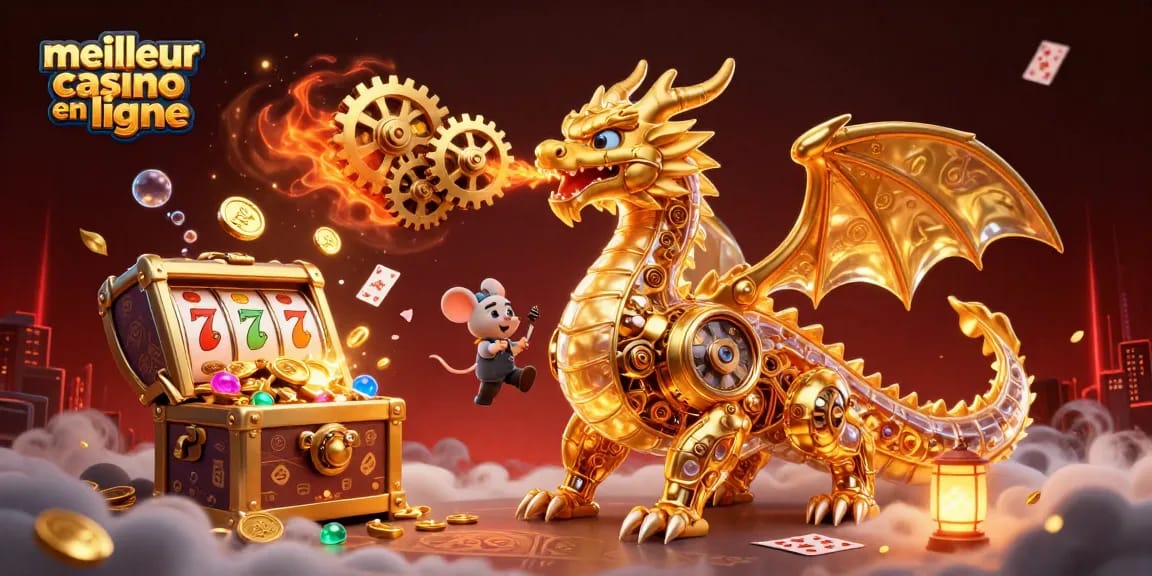Découvrez le meilleur casino en ligne avec un dragon doré et des machines à sous.