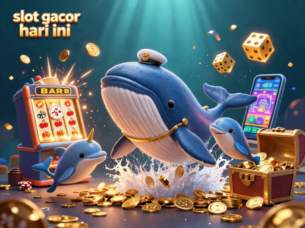Engage with the vibrant slot gacor hari ini scene featuring playful characters amidst a jackpot explosion.