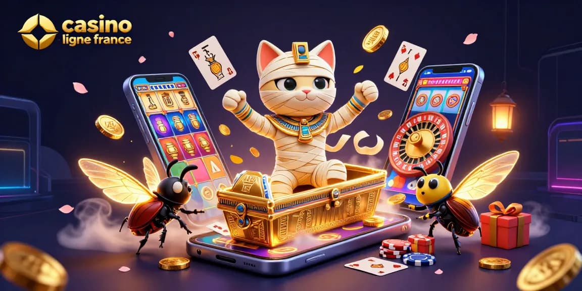 Découvrez le monde du casino en ligne France avec un chat momie égyptien et des jeux captivants.