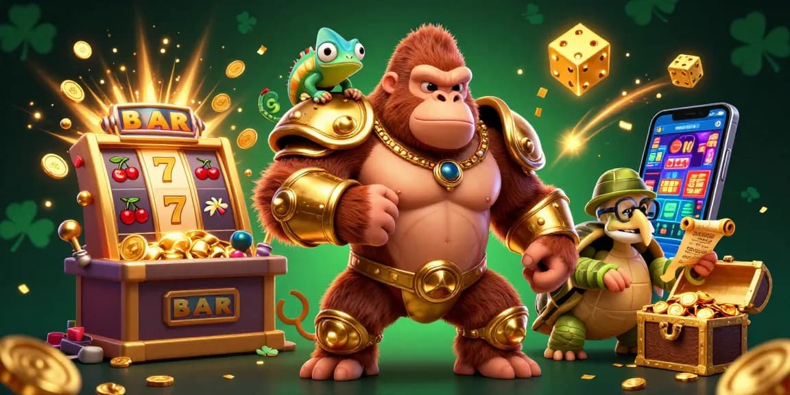 Experience thrilling slot action with engaging characters in a vibrant casino scene.
