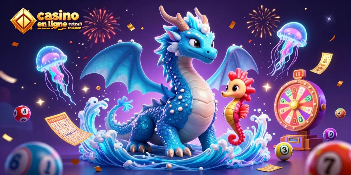 Découvrez l'illustration détaillée d'un casino en ligne retrait immédiat avec des dragons et des anges du jeu.
