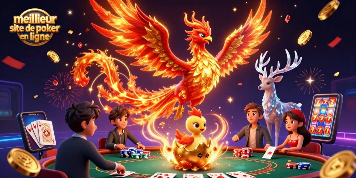 Découvrez le meilleur site de poker en ligne avec un phoenix vibrant et un spectacle de poker captivant.