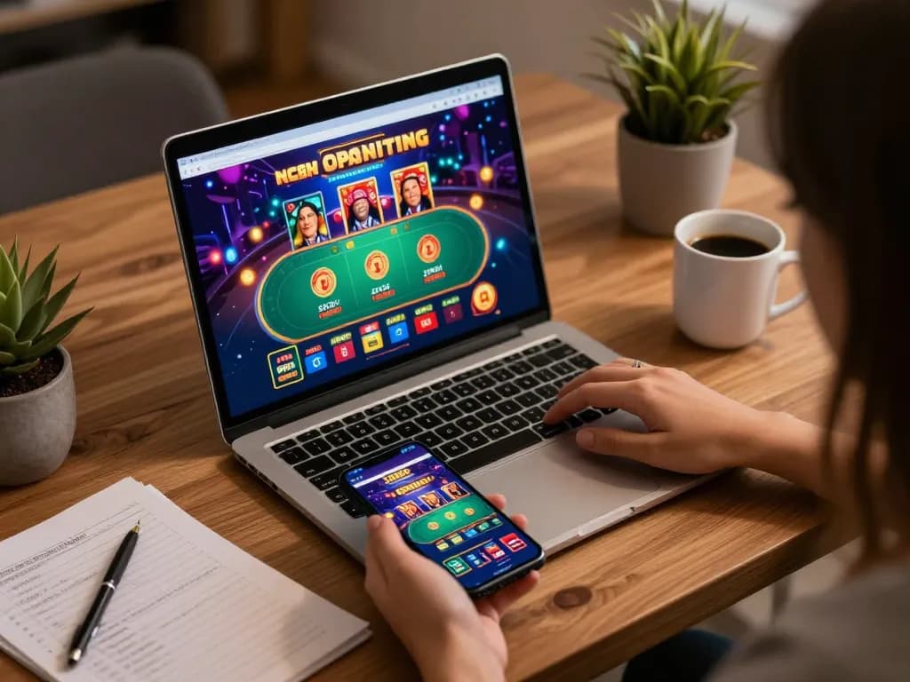 Engaging in strategic gameplay on SC88 app through laptop, showcasing exciting casino interface