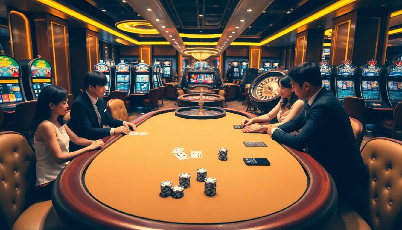 Experience the thrill of gaming with https://f168.today/ at a luxurious poker table.