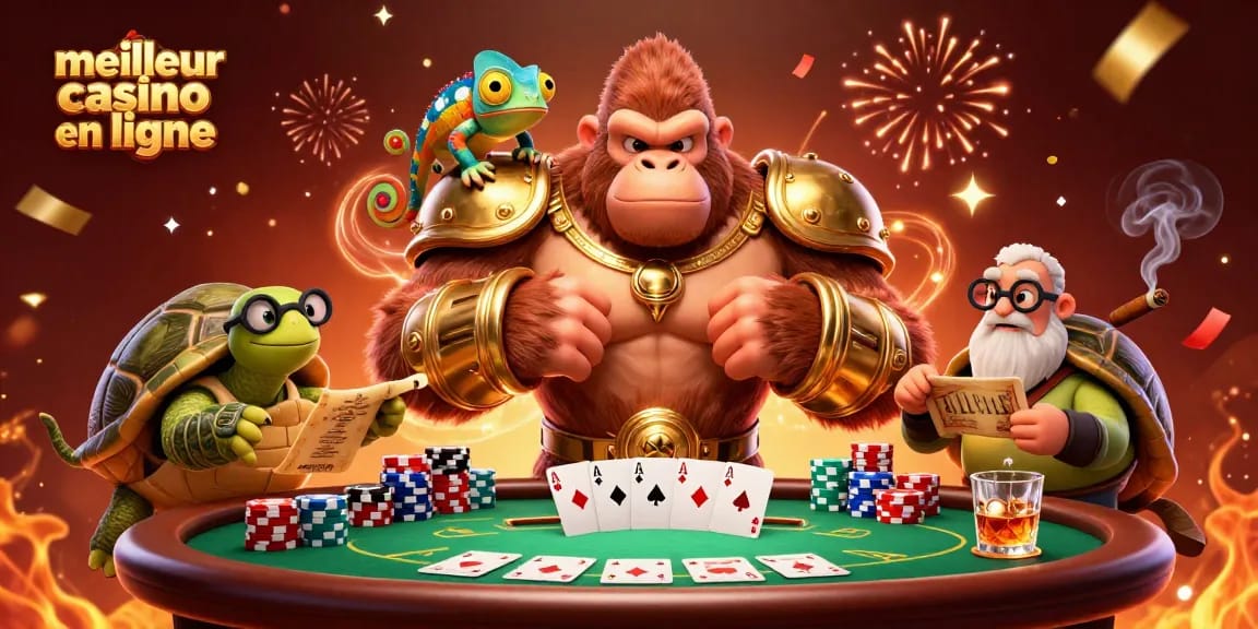 Jouez au meilleur casino en ligne avec le roi gorille, le caméléon espion et la tortue sage.