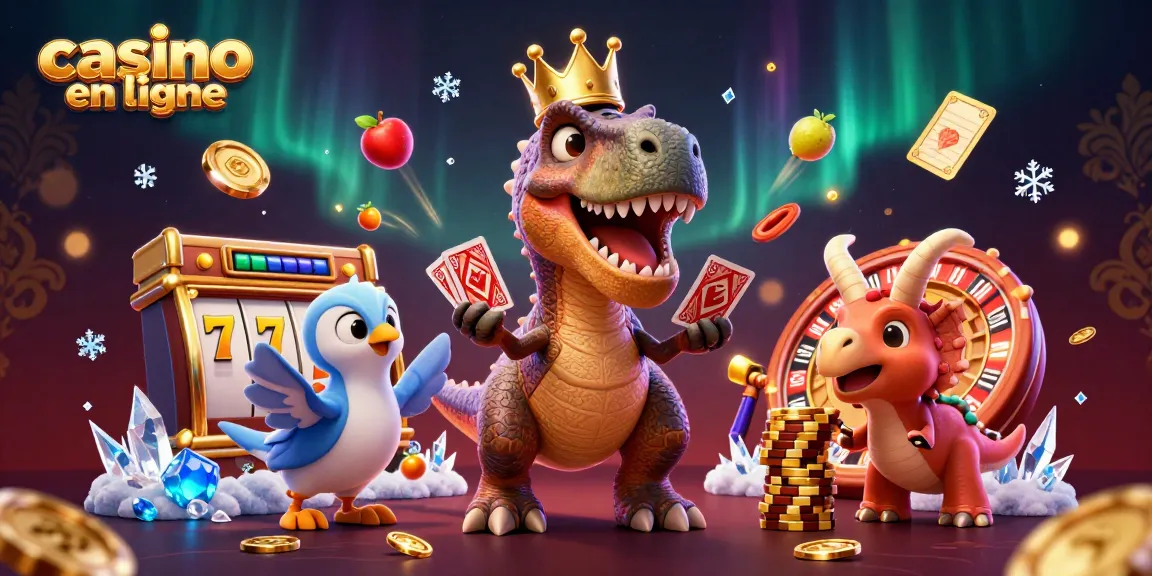 Découvrez un monde vibrant de jeux de casino en ligne avec notre illustration colorée captivante.