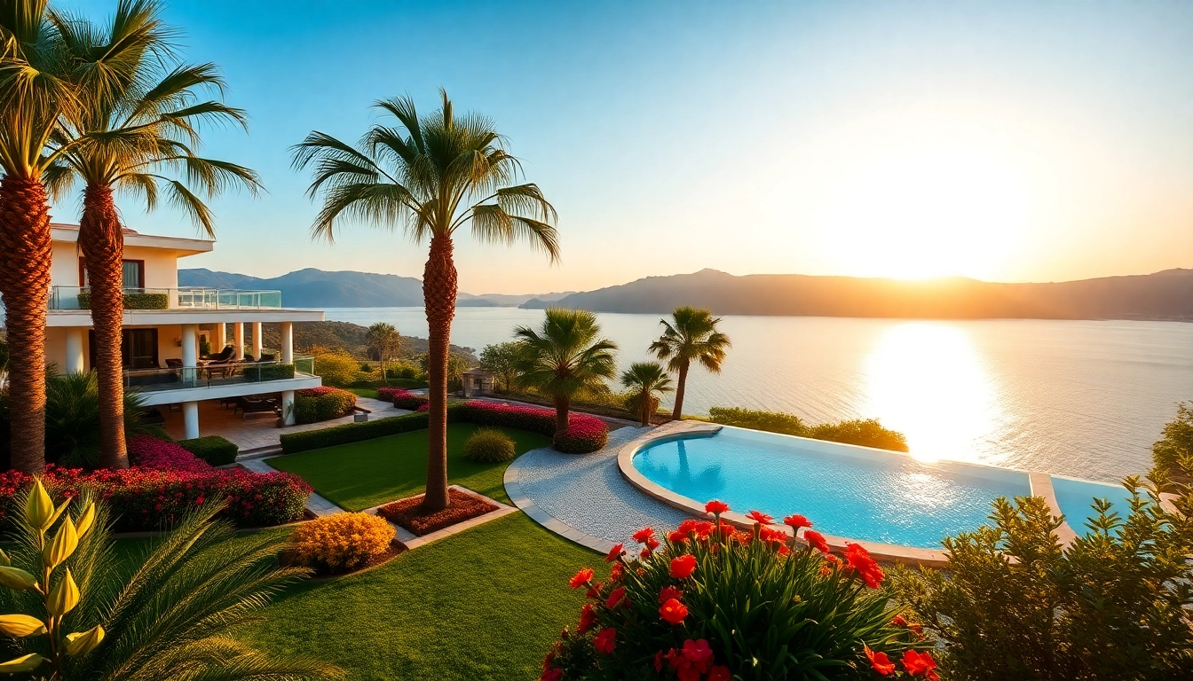 Invest in stunning property in Alanya with a coastal view of luxurious villas and Mediterranean scenery.