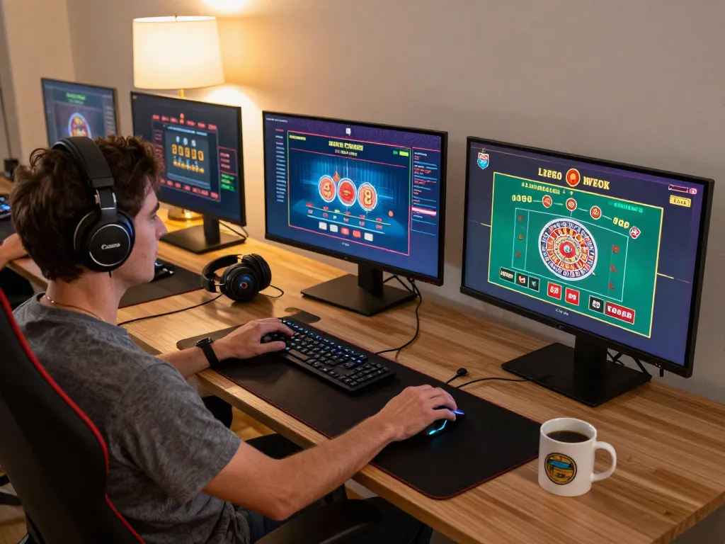 Experience the thrill of live casino games in style with mb88-bm's online gaming setup.