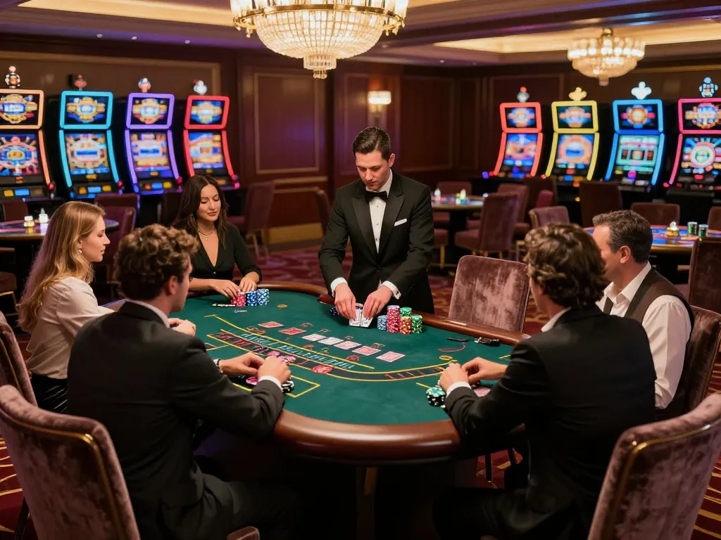 Engage with the thrilling sc88 link at a blackjack table, showcasing professional gameplay and luxury ambiance