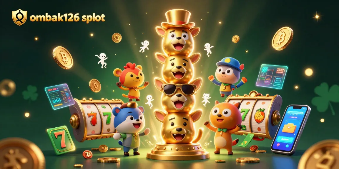 Spin reels and win big with ombak126 slot, featuring vibrant 3D casino elements and dynamic characters.