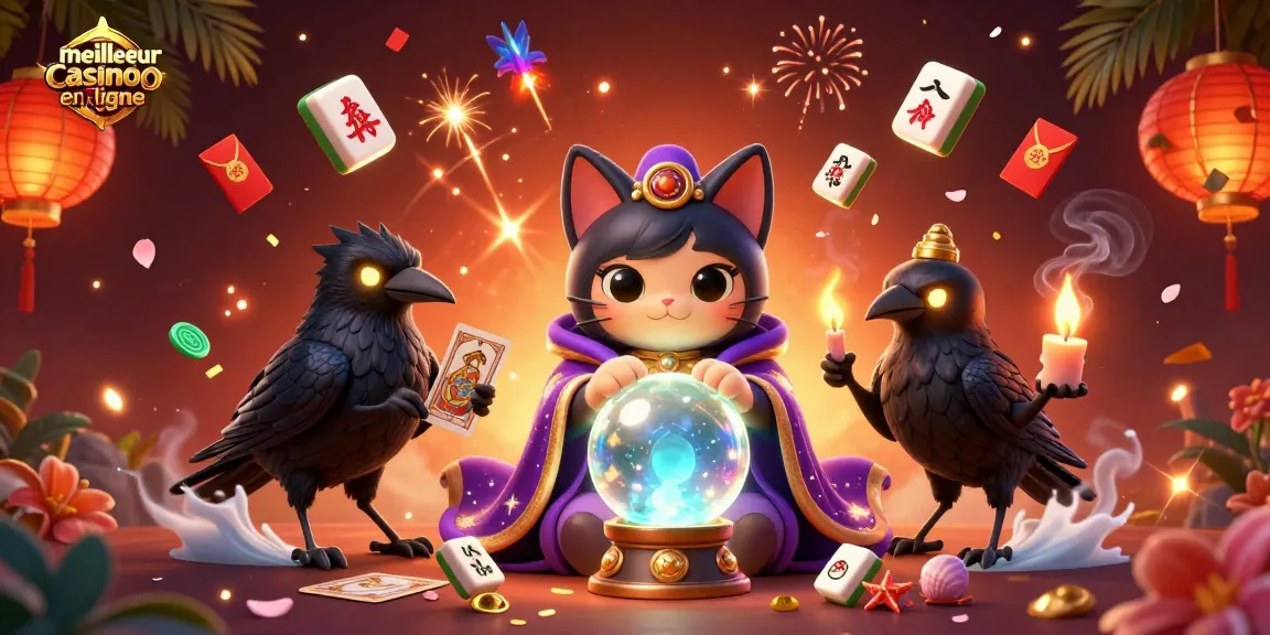 Jouez avec le meilleur casino en ligne dans cette illustration vibrante et mystique pleine de détails.
