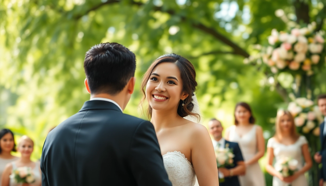 Capturing heartfelt wedding photography during an outdoor ceremony with vibrant greens and joyful moments.