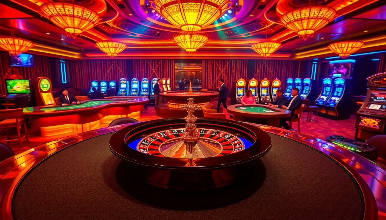 Découvrez l'excitation d'un casino fiable en ligne avec une roulette tournante parmi des joueurs engagés et des éléments de jeu élégants.