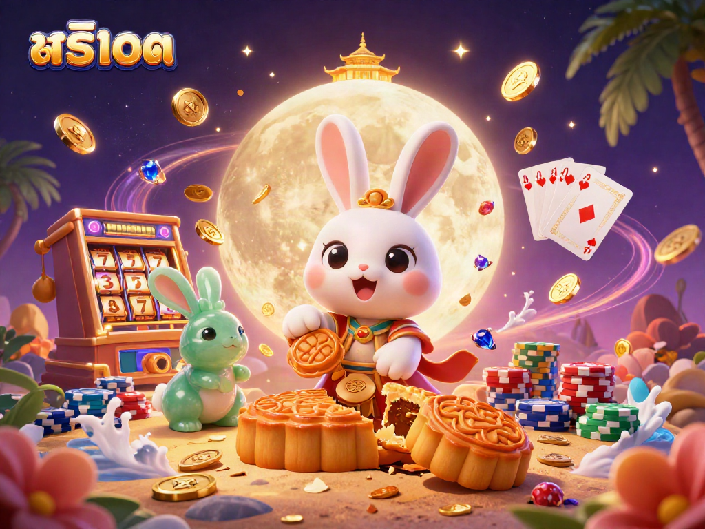 Play exciting 슬롯 machines with golden moon rabbits and sparkling gems.