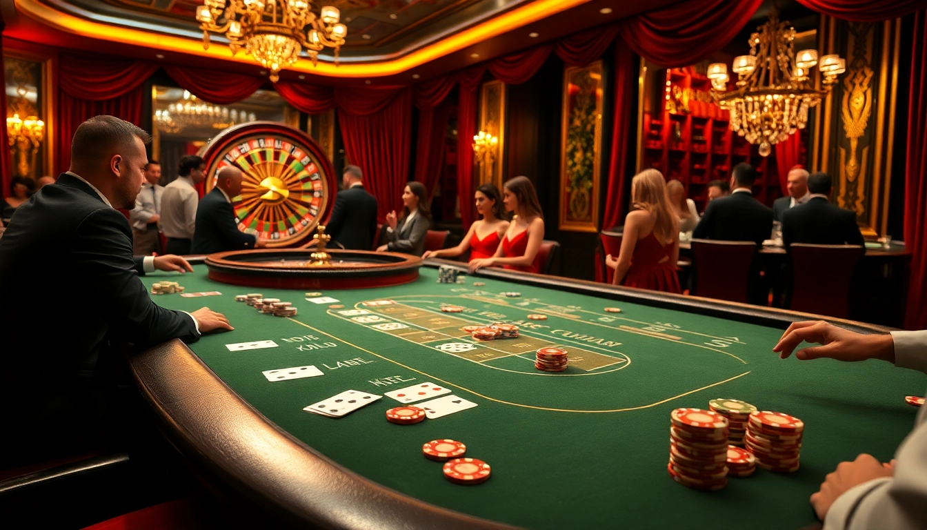 Découvrez l'excitation d'un casino fiable en ligne avec des jetons colorés et des croupiers se préparant pour la prochaine partie.