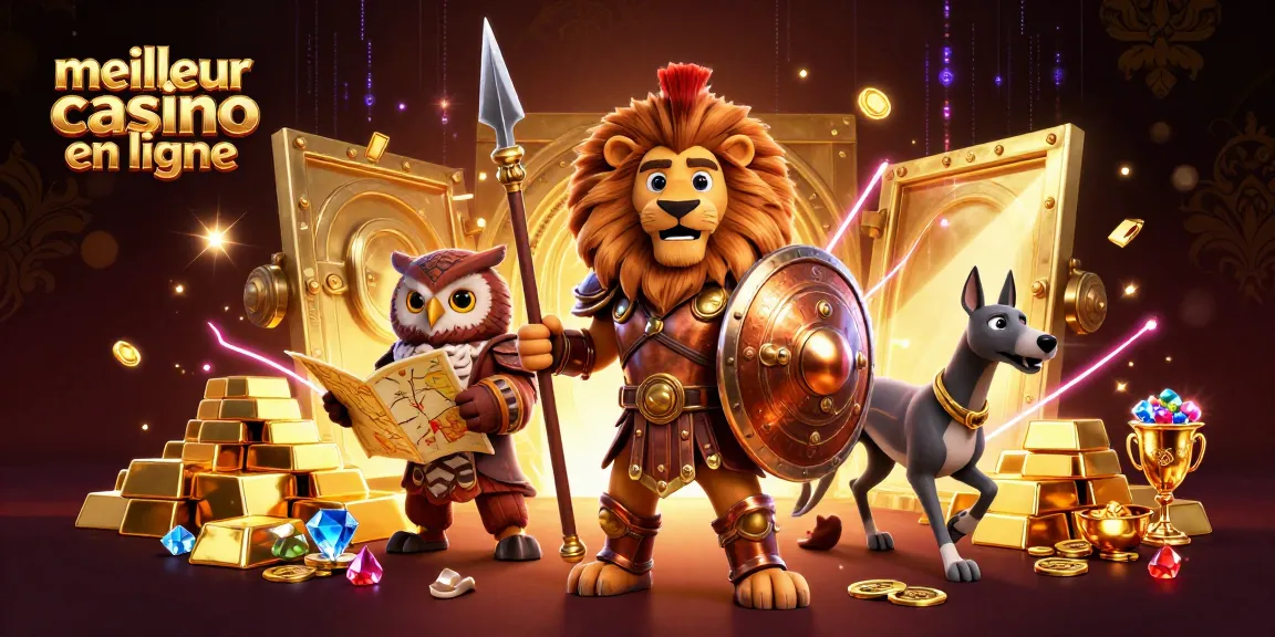 Jouer au meilleur casino en ligne avec des personnages de jeux de casino animés et des trésors scintillants.