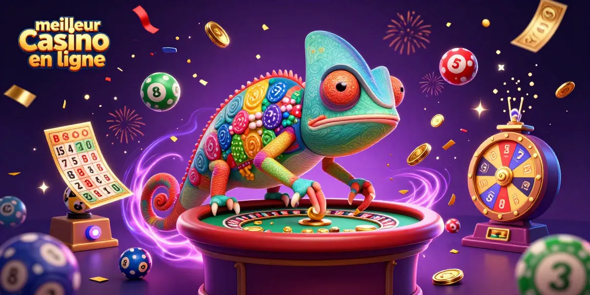 Découvrez le meilleur casino en ligne en 2026, avec des éléments de jeu dynamique et un caméléon coloré.