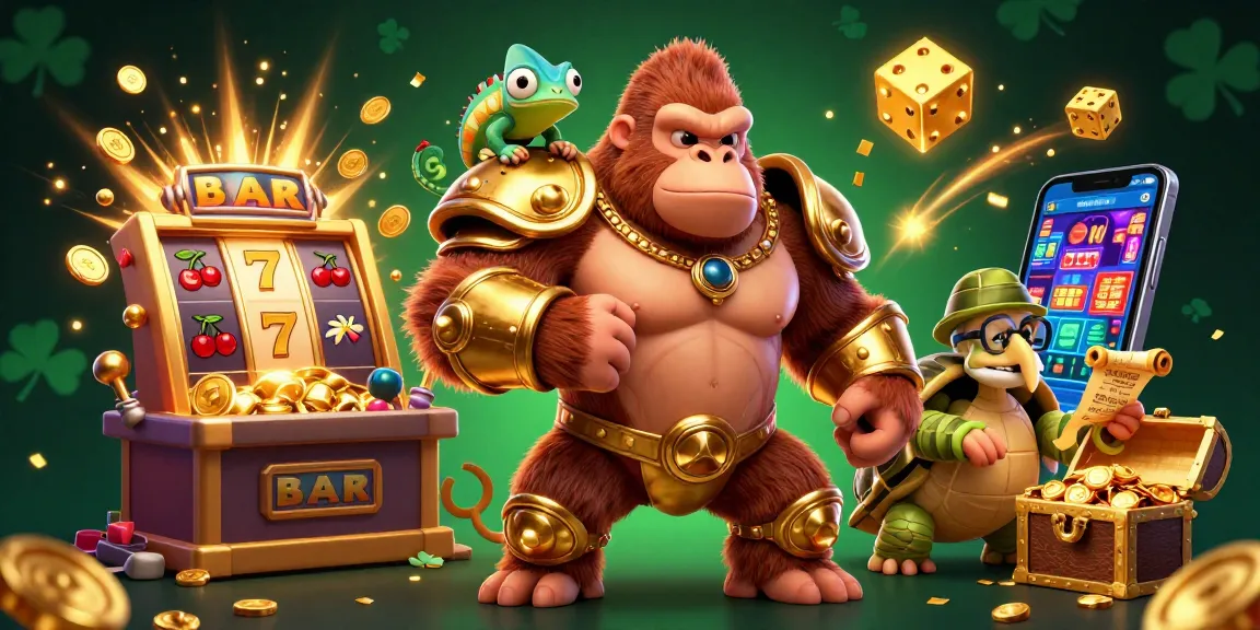 Experience thrilling slot action with engaging characters in a vibrant casino scene.