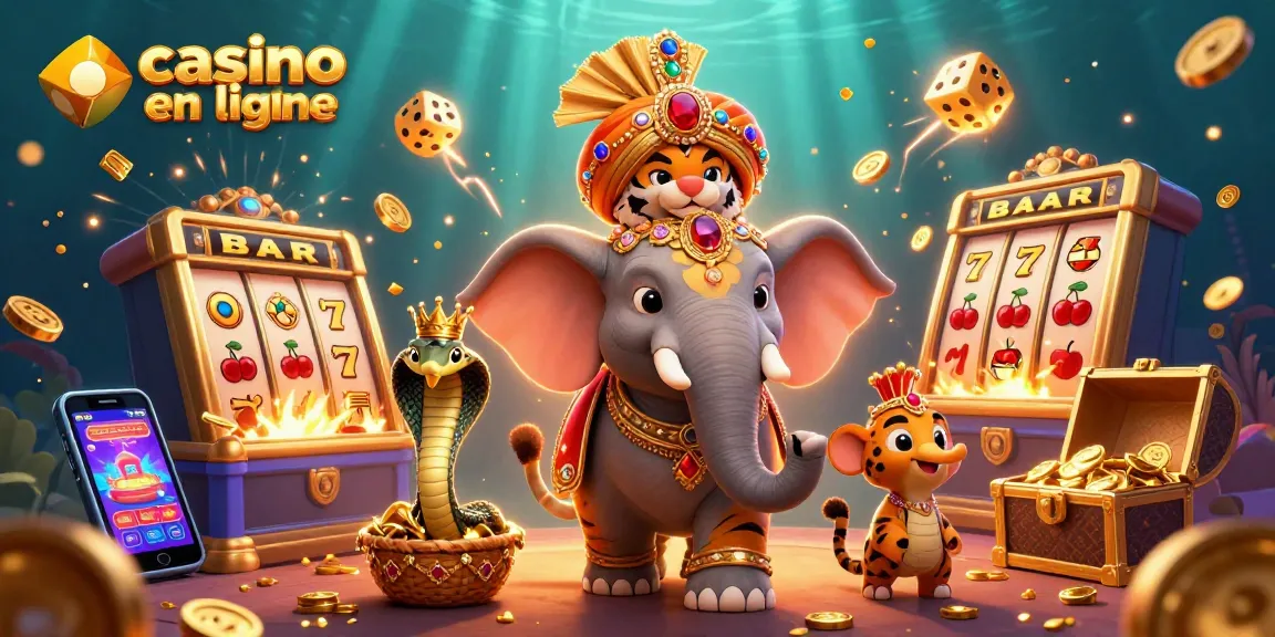 Gagnez dans le casino en ligne avec un éléphant en bijoux et un tigre en maharaja.