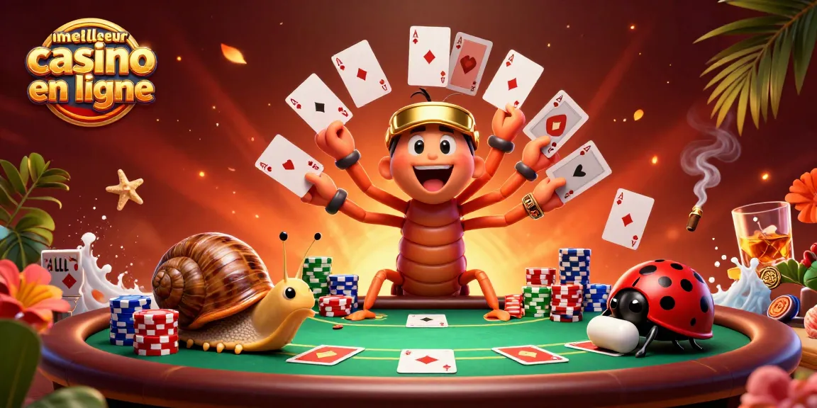 Gagnez avec le meilleur casino en ligne grâce à notre illustration animée immersive de dealer et de piles de jetons.