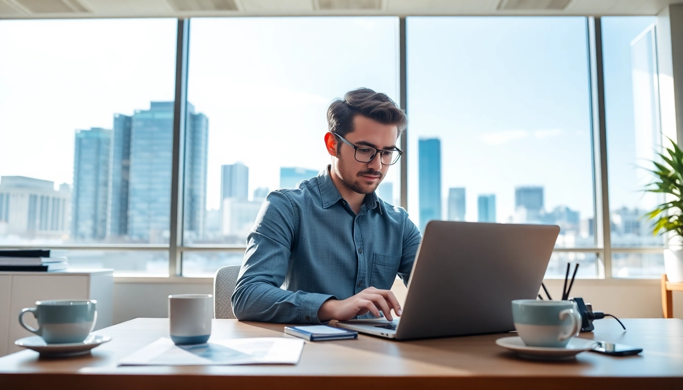 Boost your business with online marketing edmonton strategies in a modern office setting.