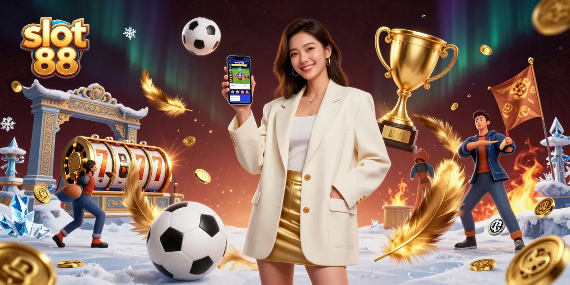 Experience thrilling gameplay with slot 88, represented in a vibrant 3D casino illustration.