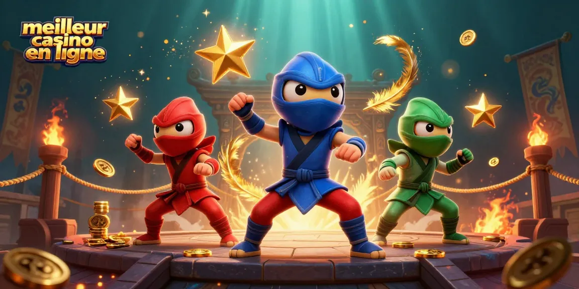 Les chameaux ninja synchronisés au meilleur casino en ligne, avec feux d'artifice et effets de lumière.