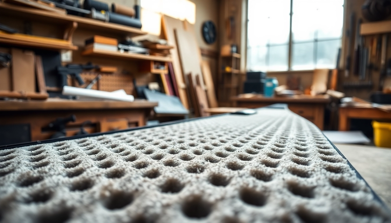 Explore the benefits of foam for rifle case with a detailed texture in a workshop setting.