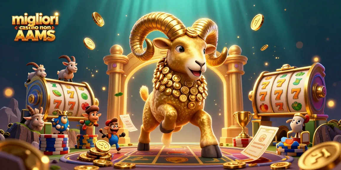 Illustrazione di un ram d'oro simbolizzante i migliori casino non AAMS in un'ambientazione di giochi d'azzardo.