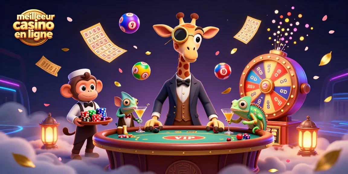 Le meilleur casino en ligne avec un girafe high-roller au poker, plein de couleurs et d'animations.