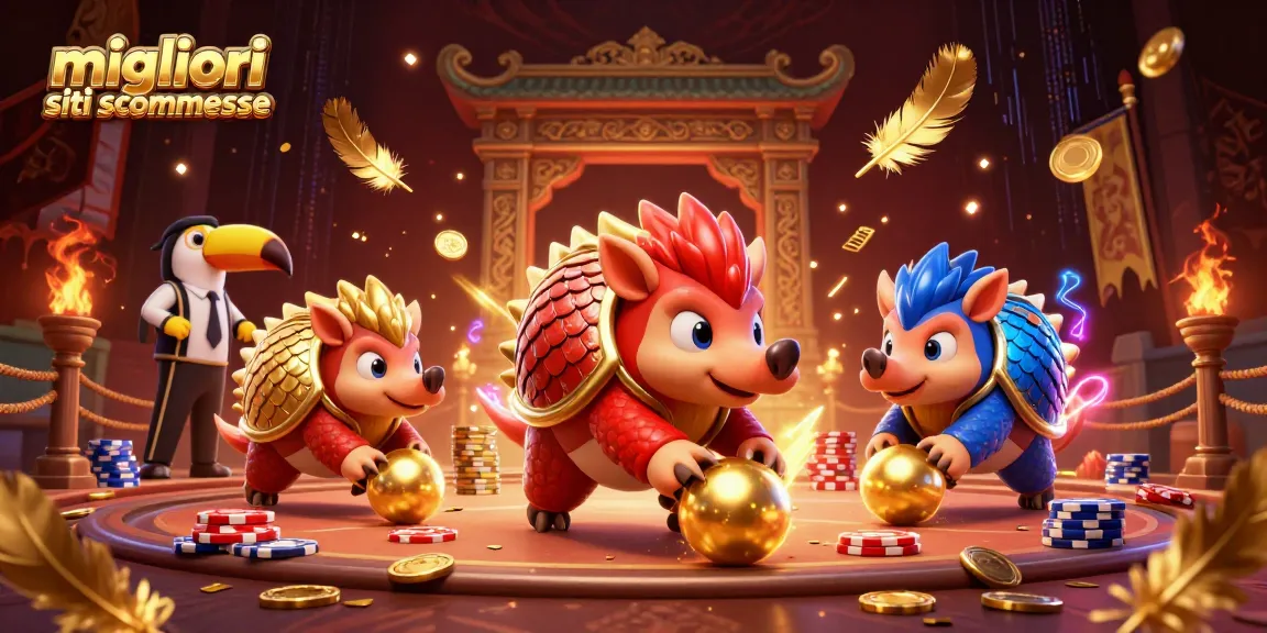 Immagine di combattimento tra pangolini in scommesse sui migliori siti scommesse con poker e gettoni d'oro.