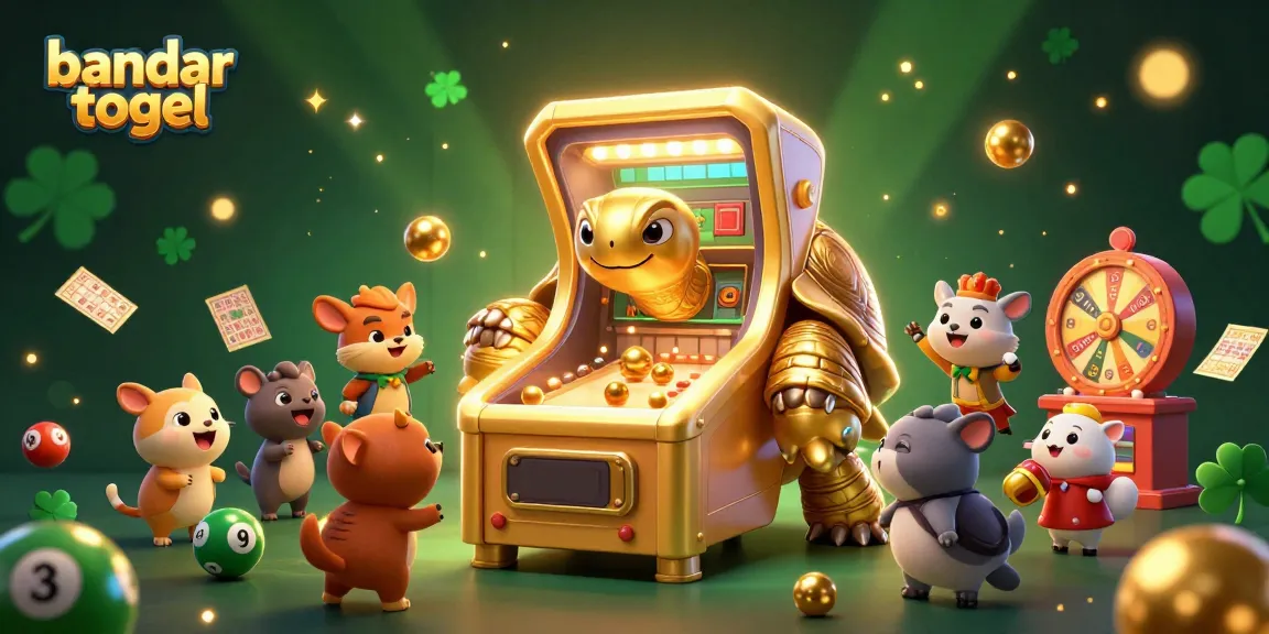 Engage with bandar togel action in a vibrant 3D scene featuring colorful lottery elements and playful characters.