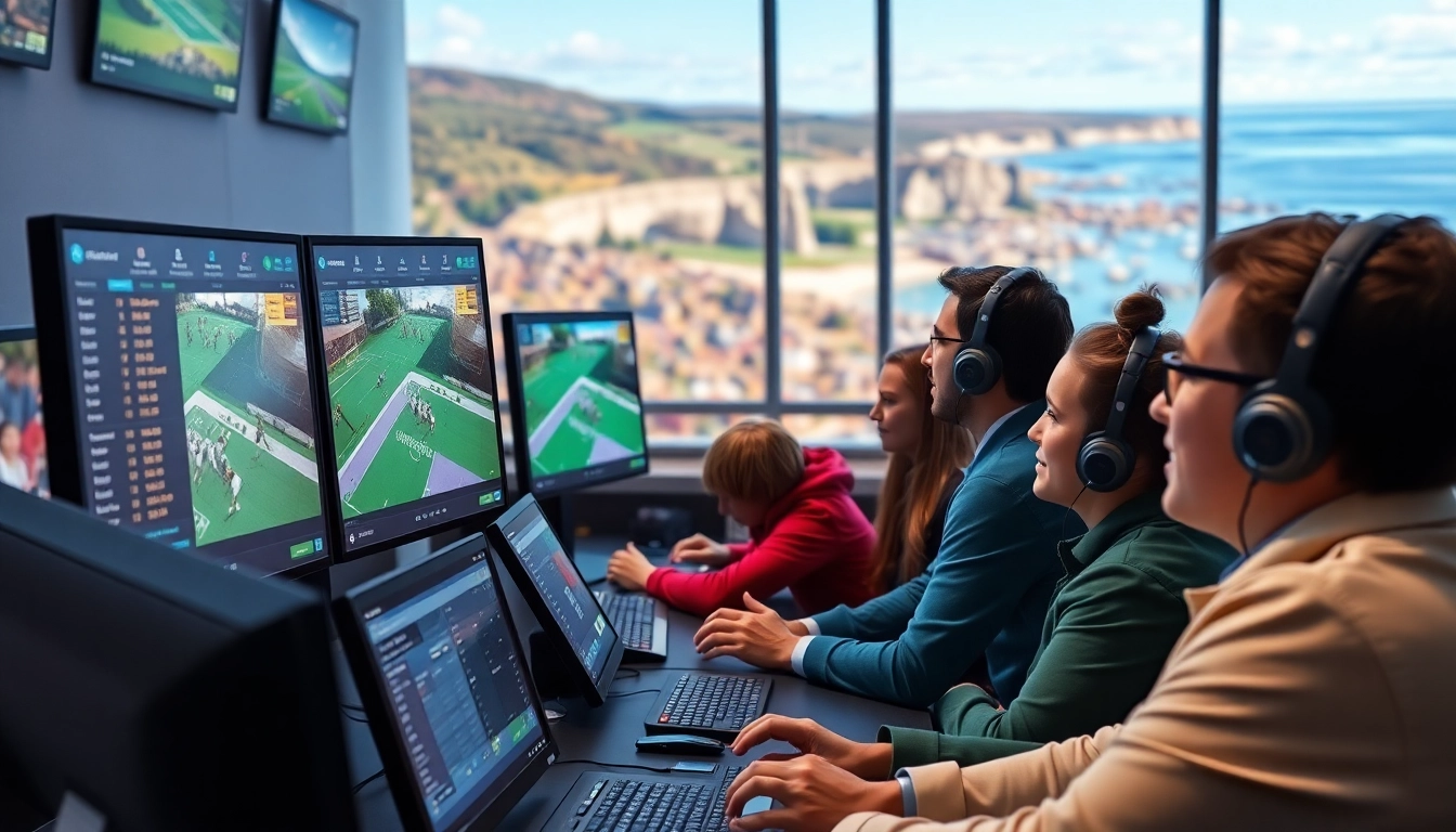 Engaged individuals experiencing online sports betting in New Brunswick, showcasing excitement and interaction.