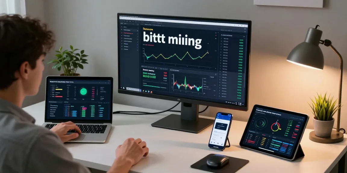 Passive bitcoin mining analysis in a modern crypto trading workspace with advanced technology and security.