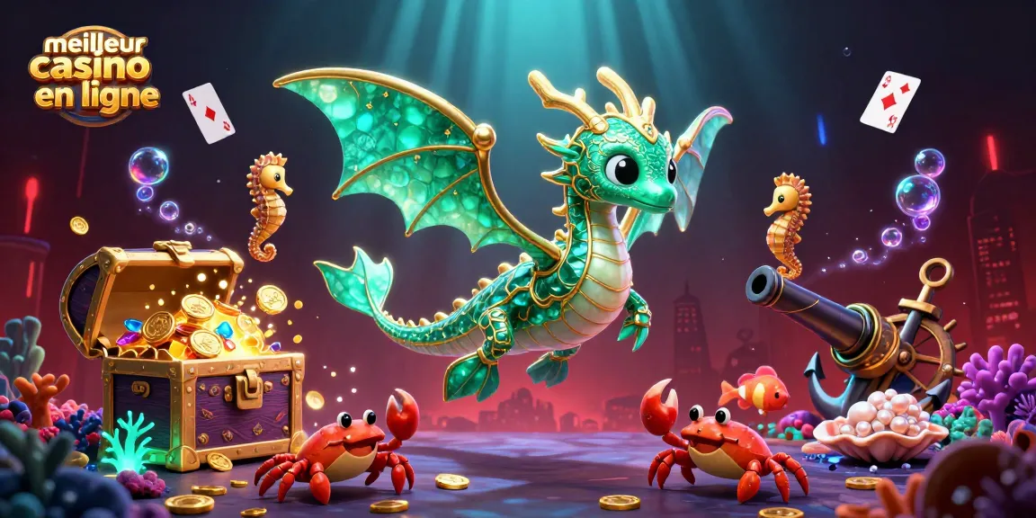 Découvrez le meilleur casino en ligne avec une illustration dynamique d'une scène sous-marine animée.