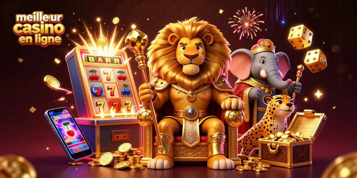 Voir le meilleur casino en ligne avec un lion roi et des machines à sous éclatantes.
