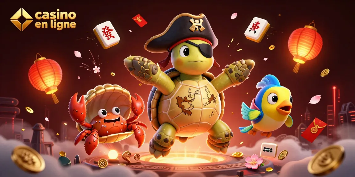 Découvrez le casino en ligne avec une tortue pirate 3D et des trésors scintillants.