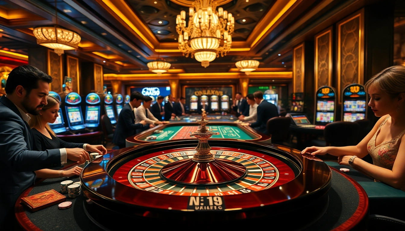 Experience the excitement of trang cá cược vua99 with vibrant roulette and engaged players in a luxurious casino setting.