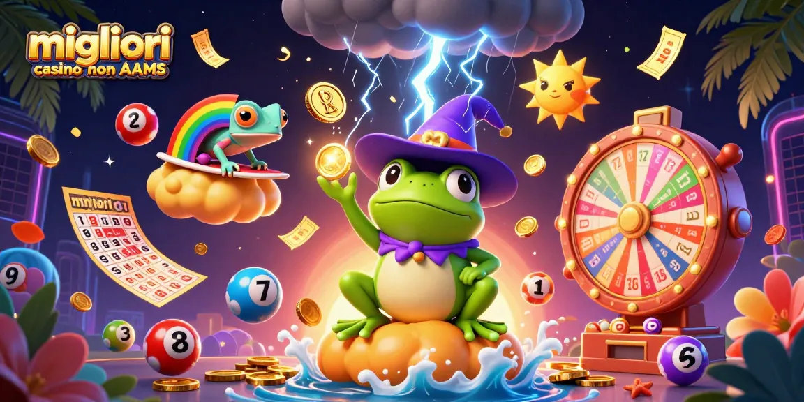 Scopri i migliori casino non AAMS con grandi vincite in un'illustrazione vivace e accattivante.