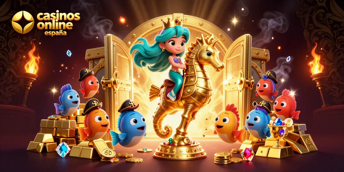 Juega en los casinos online España con una escena vibrante de tesoros y diversión.