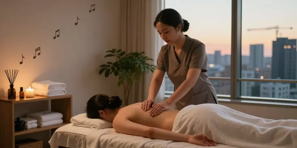 Rejuvenating 여의도출장마사지 experience in a serene urban wellness setting.