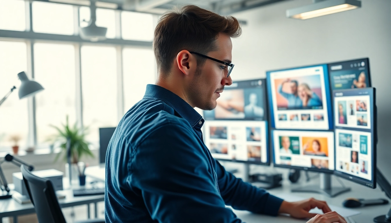 Marcel Hüsig im Webdesign-Studio, kreativ an digitalen Projekten arbeitend.